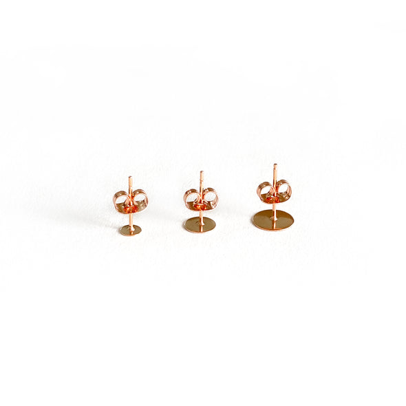 6mm Rose Gold 304 Stainless Steel Earposts