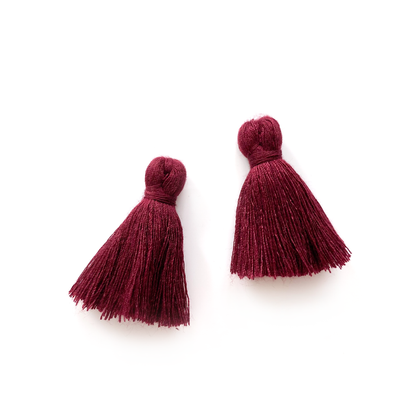 40mm Cotton Tassels - 1 pair (Crimson)