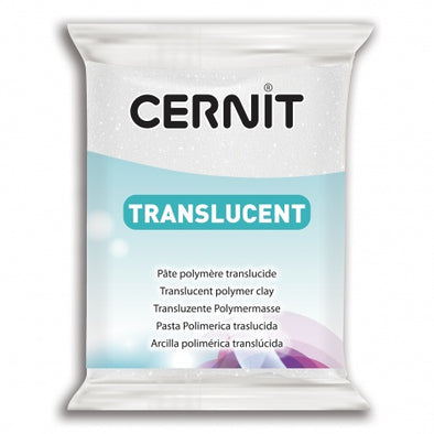 Cernit Translucent 56g - White Glitter