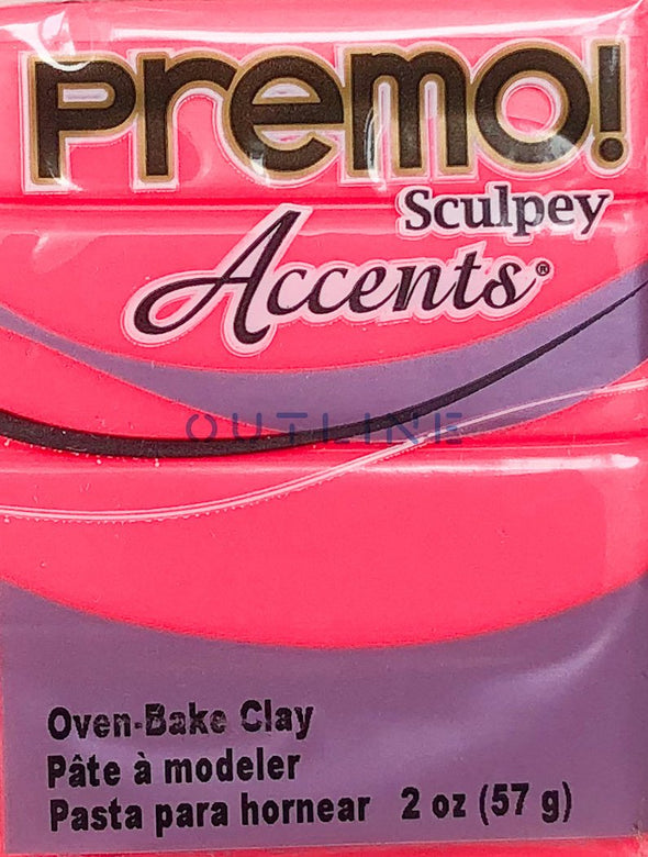 Premo 57g Polymer Clay - Accents Fluorescent Pink