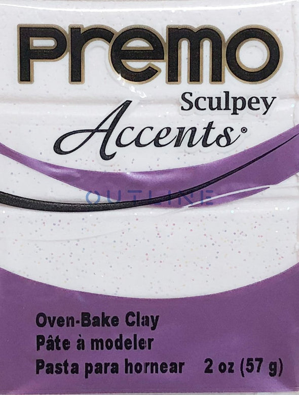 Premo 57g Polymer Clay - Accents Frost White Glitter