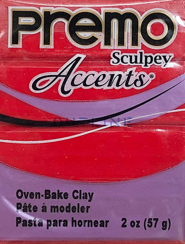Premo 57g Polymer Clay - Accents Red Glitter