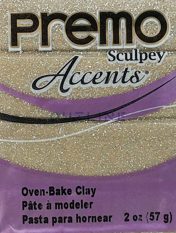 Premo 57g Polymer Clay - Accents Yellow Gold Glitter